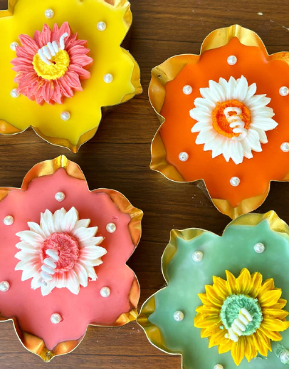 Colourful Urli Candle
